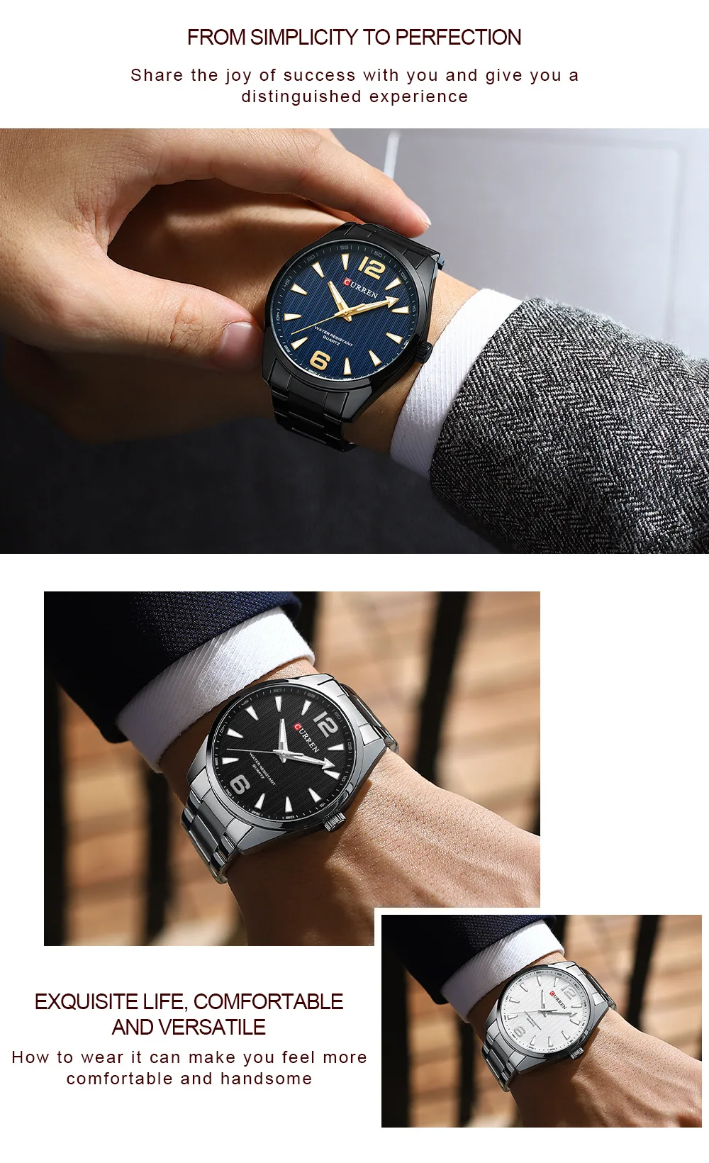 CURREN 8434 Modemarke Herrenuhr Wasserdicht Nachtlicht Elegante Business-Uhr mit Edelstahlarmband Geschenk für Männer Reloj Hombre – Detail 4