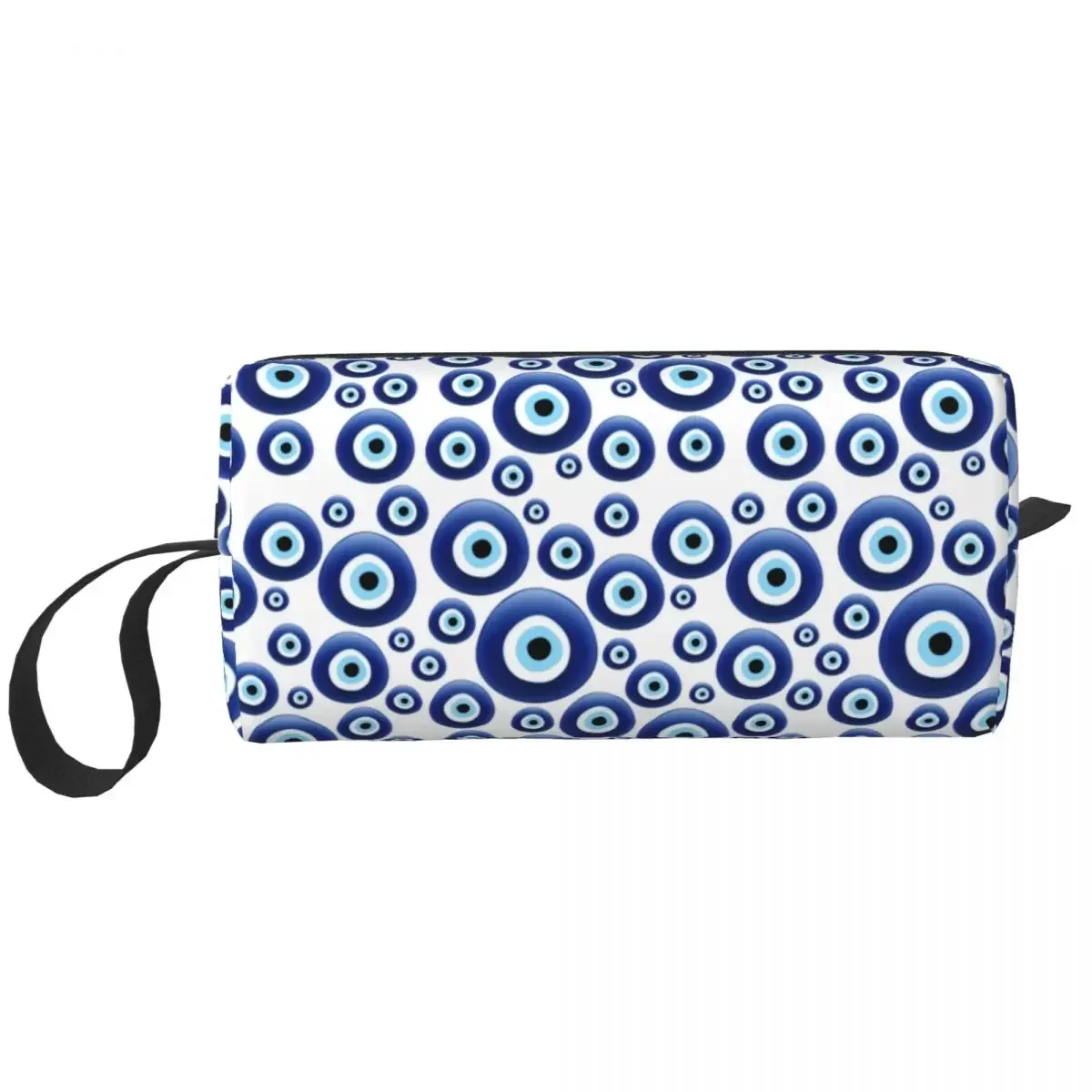 Mediterranean Evil Eye Protection Travel Toiletry Bag for  Lucky Charm Amulet Hamsa Makeup Cosmetic Bag Beauty Storage Dopp Kit