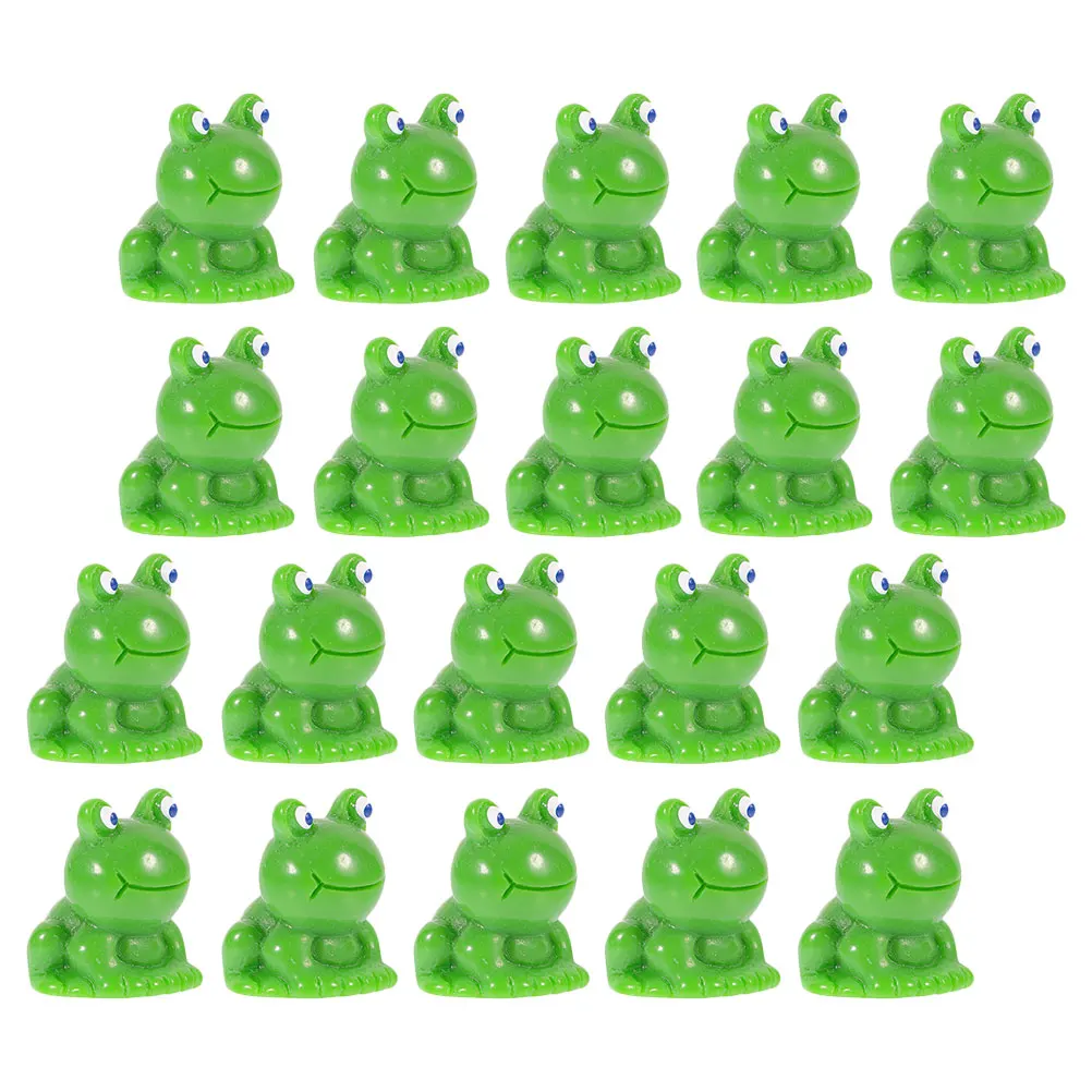 

40 Pcs Mini Frog Figurines Resin Craft Cartoon Adorable Frogs Green Color Lawn Garden Decor House Car nament