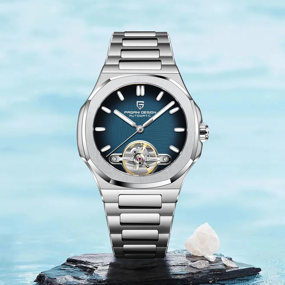 PAGANI DESIGN 2025 nuovo orologio da uomo meccanico automatico di lusso orologio da uomo luminoso cavo in vetro zaffiro orologio da uomo impermeabile