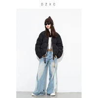 White Duck down Short down Jacket for Women, Petite Size, 2026 Winter Stand Collar Thickened Puffer Jacket 3