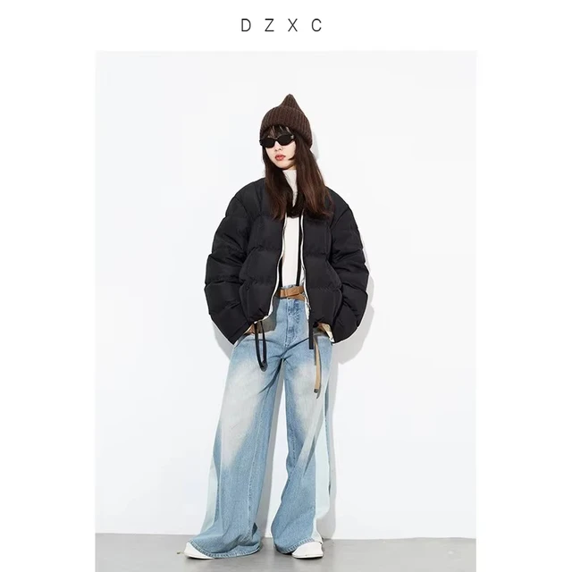 White Duck down Short down Jacket for Women, Petite Size, 2026 Winter Stand Collar Thickened Puffer Jacket 3