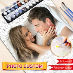 JIATH-pintura personalizada por números, foto en Color personalizada, persona, animales, familia, lienzo, pintura acrílica, regalo Diy