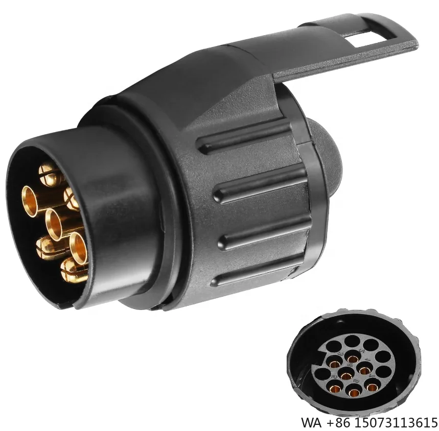 7-to-7 Pin Trailer Adapter with Cover & Hanger for Car Bicycle Carrier