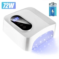 Rechargeable Nail Lamp with Mirror Bottom Cordless LED Light for Acrylic Nails Manicure Machine Wireless Nail UV LED Lamp
