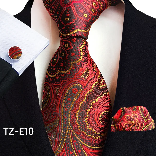 Royal Striped Paisley Ties For Men Luxury 8cm Necktie Pocket