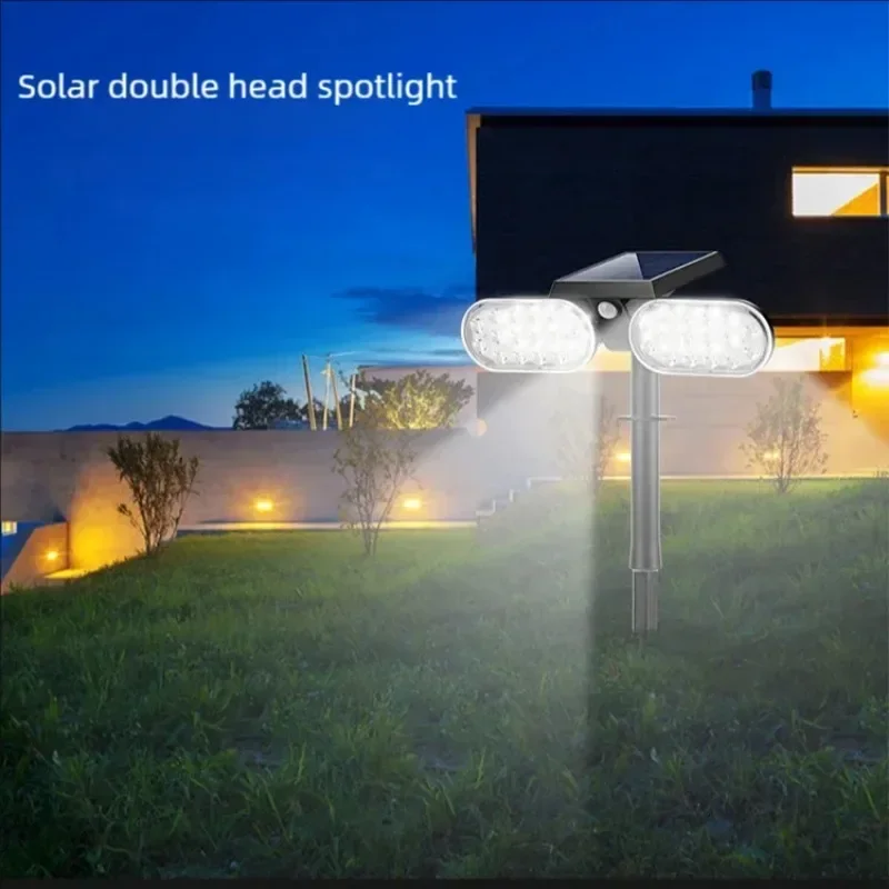 ไฟพลังงานแสงอาทิตย์กลางแจ้ง Motion Sensor การเหนี่ยวนําของมนุษย์ปรับหัว IP65 กันน้ําโคมไฟติดผนังพลังงานแสงอาทิตย์