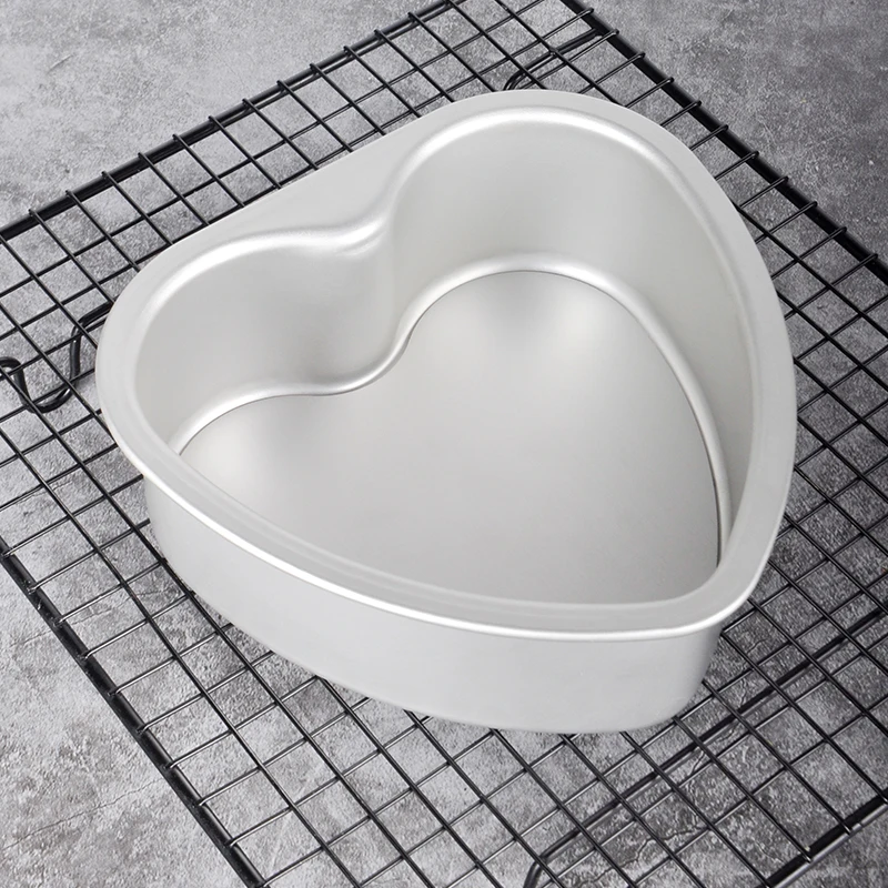 Aluminum Heart Shaped Cake Pans 3/ 4/ 5/ 6/ 8/ 10 Inches DIY Nonstick Baking Pan with Removable Bottom Cake Dessert Baking Mould