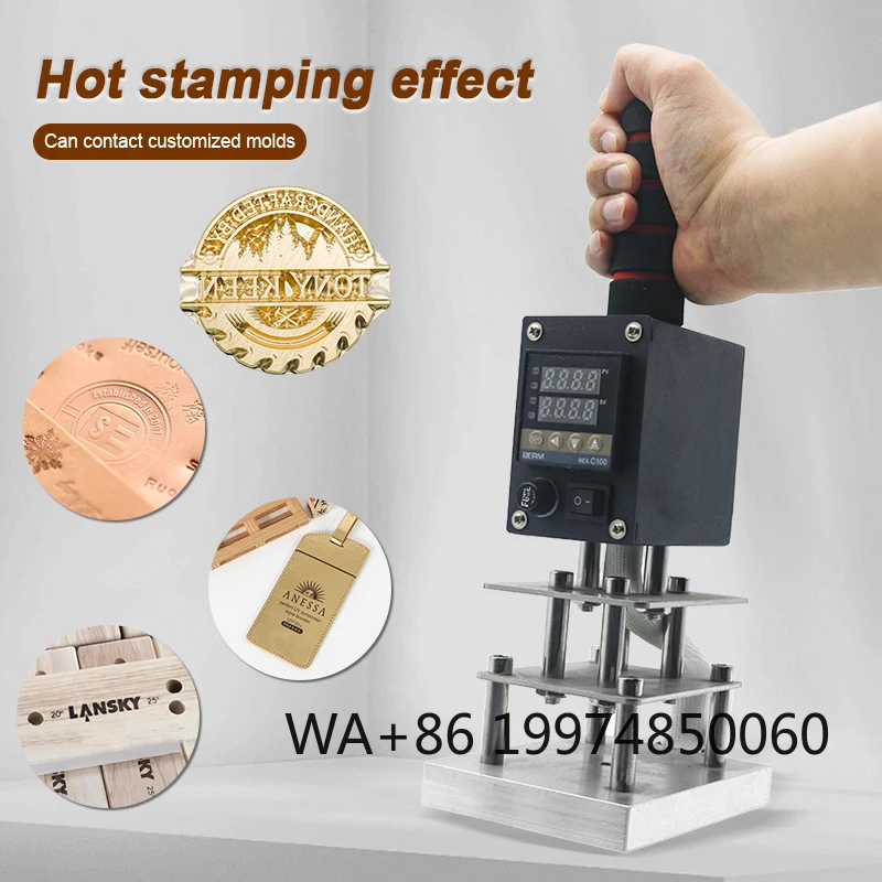 Handheld Hot Stamping Machine Letterpress Plate New Manual Copper Mold Logo Hot Foil Heat Seal Stamp for Coconut Leather