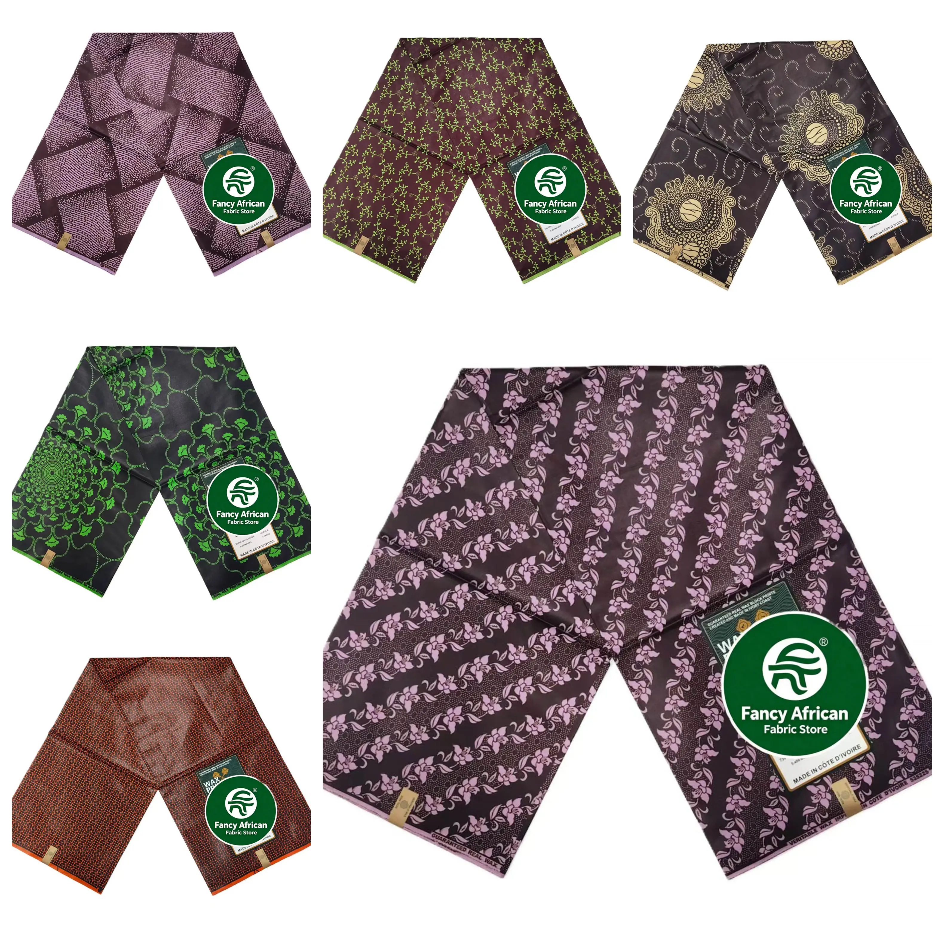 

New Super Good African Ankara Real Wax Fabric Cotton Batik Material 6yards Pagne Tissu Ghana Wax Kente Soft Batik For Sew Dress