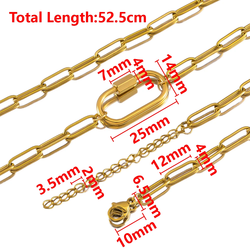 1 قطعة الفولاذ المقاوم للصدأ شبه النهائي الإطار سلسلة سحرية و قابل للتعديل تمديد سلسلة مشبك قفل DIY بها بنفسك القلائد صنع المجوهرات #5