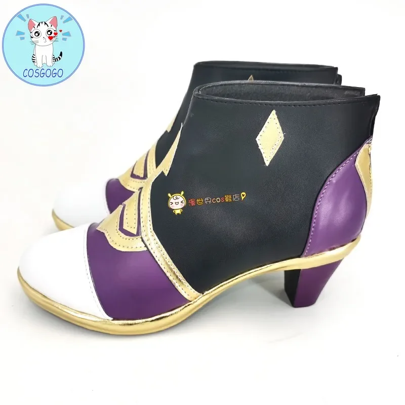 Zapatos de Cosplay Yelan, juego Genshin Impact Ye lan, zapatos de Cosplay de tacón alto, botas cortas elegantes hechas a medida para mujeres y niñas, fiesta de Halloween