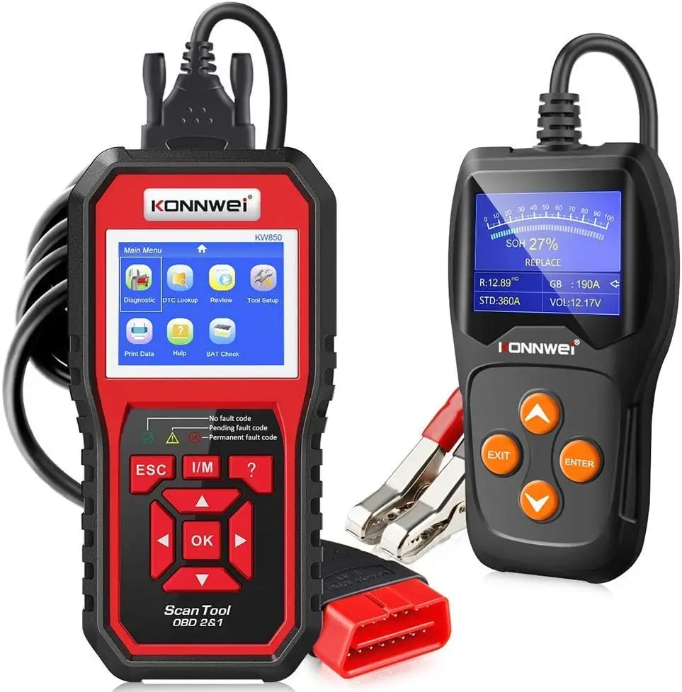 

Сканер KW850 OBD2 + тестер батареи KW600