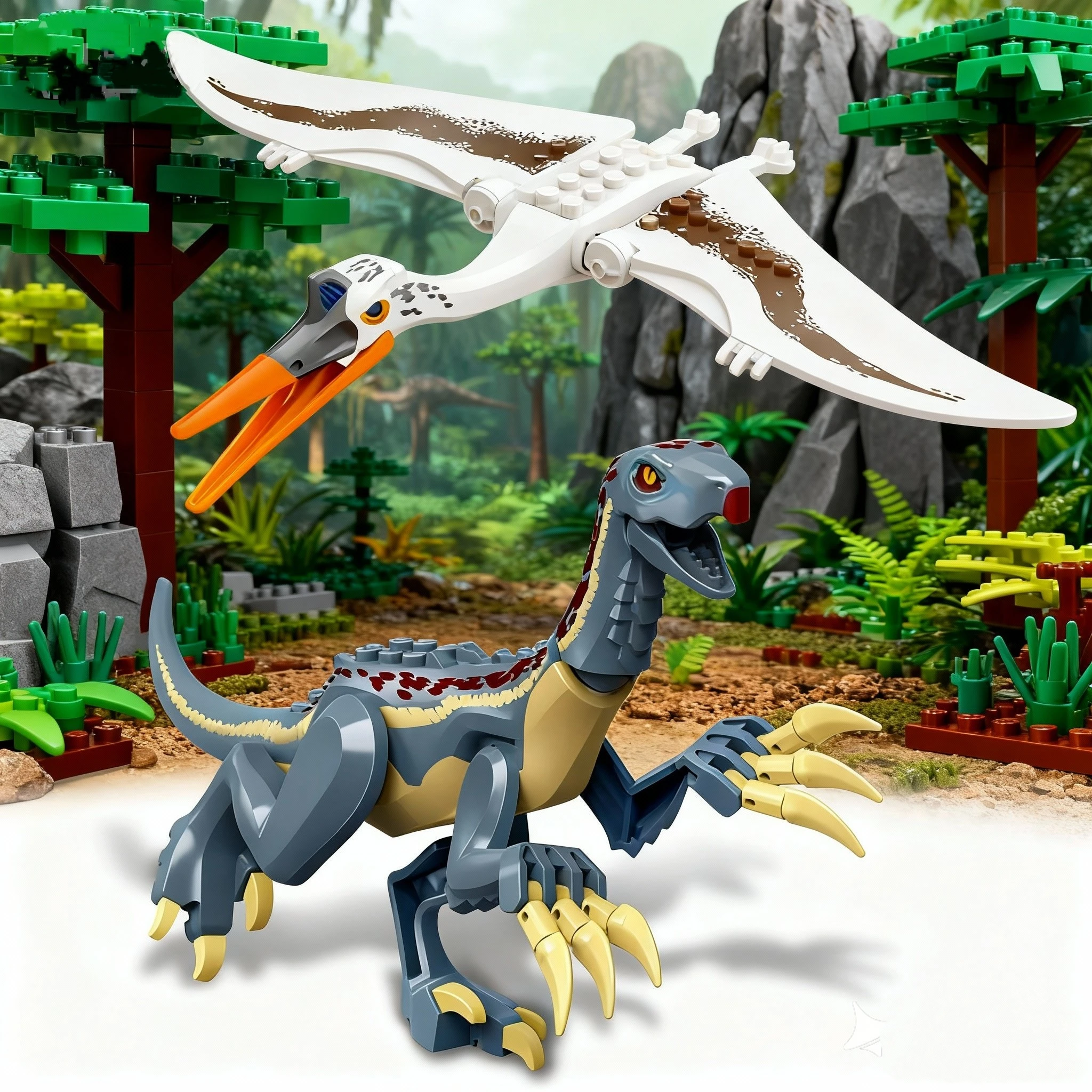 Bloques de Construcción de Pterosaurio de Gran Tamaño, Mecha de Guerra Jurásica, Therizinosauridae, Robot Dinosaurio, Figuras de Ladrillos de Parque, Juguetes para Niños