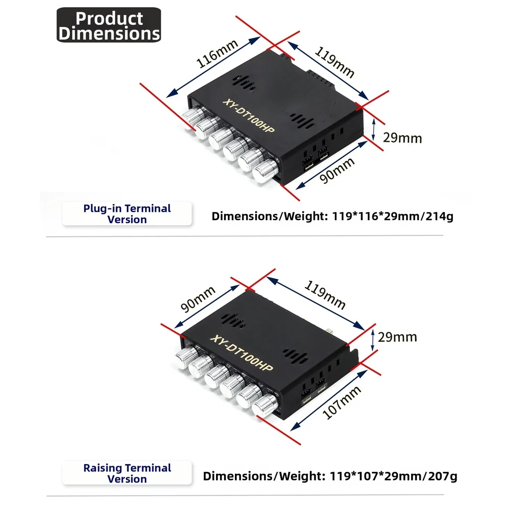 DT100HP 2.1-Channel Digital Power Amp Module 50Wx2+100W Versatile For Audio Inputs USB AUX USB For Sound Card Rotary Control