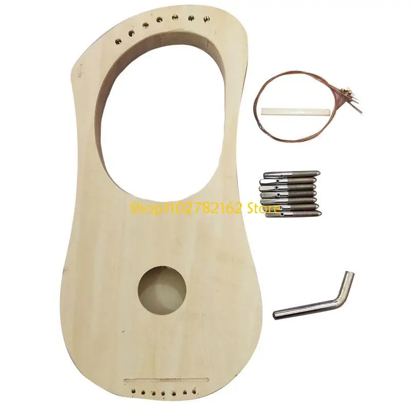 547B 7 Strings Lyre Harp DIY Basswood String Musical Instrument Handwork