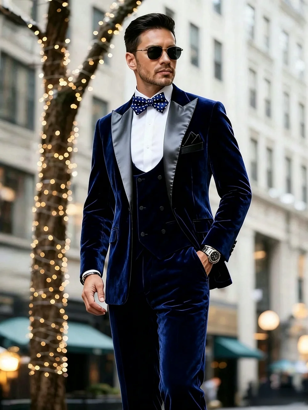 

2026 Luxury Wedding Tuxedos Navy Blue Velvet Men Suits Slim Fit Ropa Hombre 3 Pieces Single Breasted Groom Prom Blazer Sets