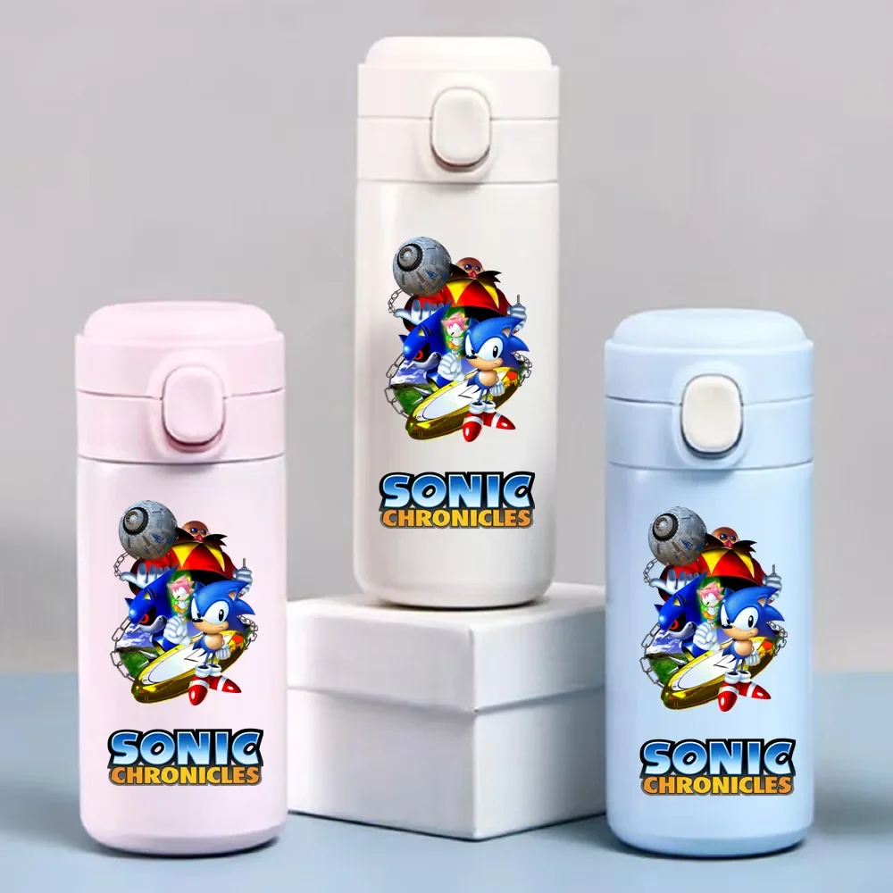 Sonic The Hedgehog Series Stainless Steel Water Cup Leak Proof Vacuum Thermos Travel Portable Cartoon Children Drinking Cup Gift