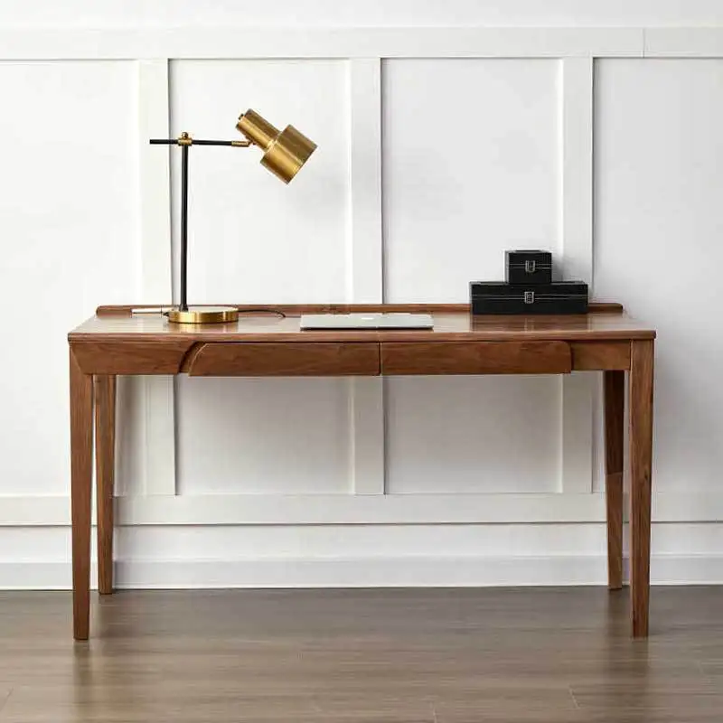 Black walnut solid wood desk Nordic simple modern home study white oak computer table cherry wood writing desk