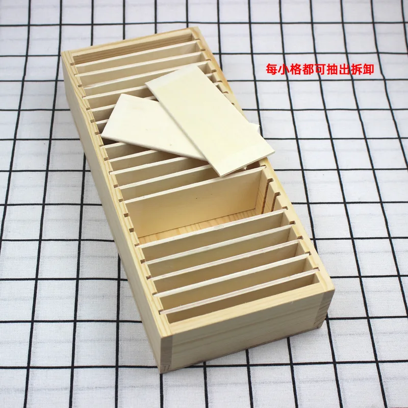 

Multi Grid Business Card Storage Box Wooden Desk Organizer Holder Greeting Cards Accessories Jewelry Case Detachable Compartment