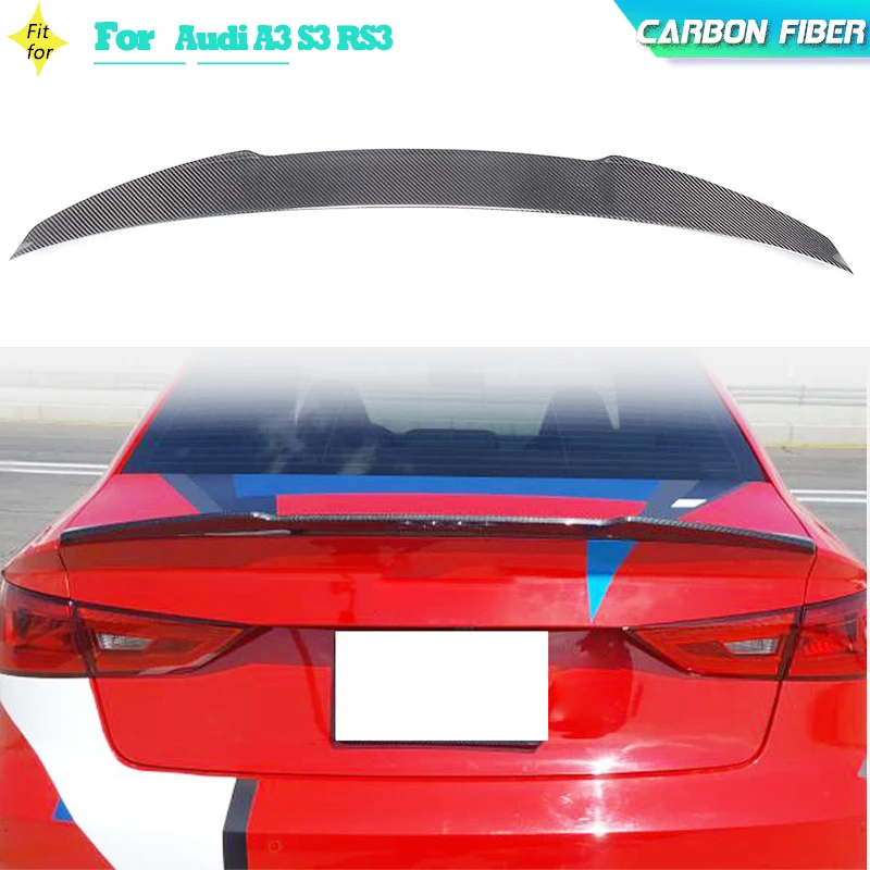 

Carbon Fiber Car Rear Trunk Spoiler Wings for Audi A3 S3 RS3 Sedan 4-Door 2014-2019 Racing Rear Spoiler Tail Boot Lid Wing Lip