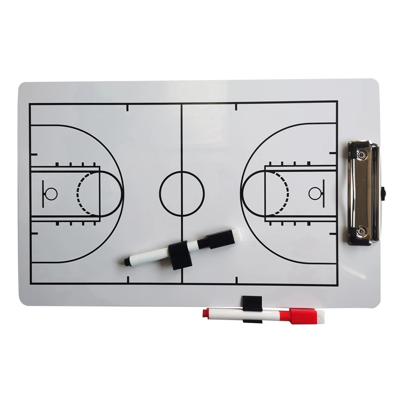 3X Coach Board Droog uitwisbaar Coaching Board Dubbelzijdig ontwerp Strategiebord Whiteboard voor basketbal