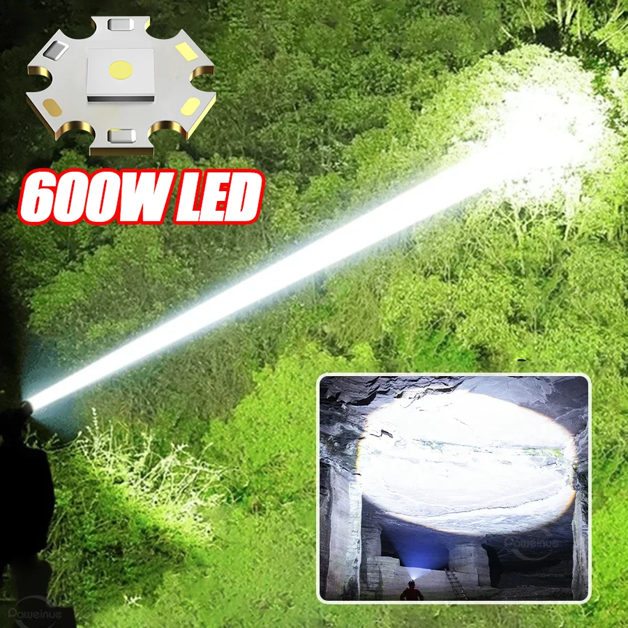 3500000 LM أقوى المصباح 600 واط LED كشافات 1500 متر USB قابلة للشحن رئيس مصباح يدوي التخييم الصيد رئيس فانوس 18650