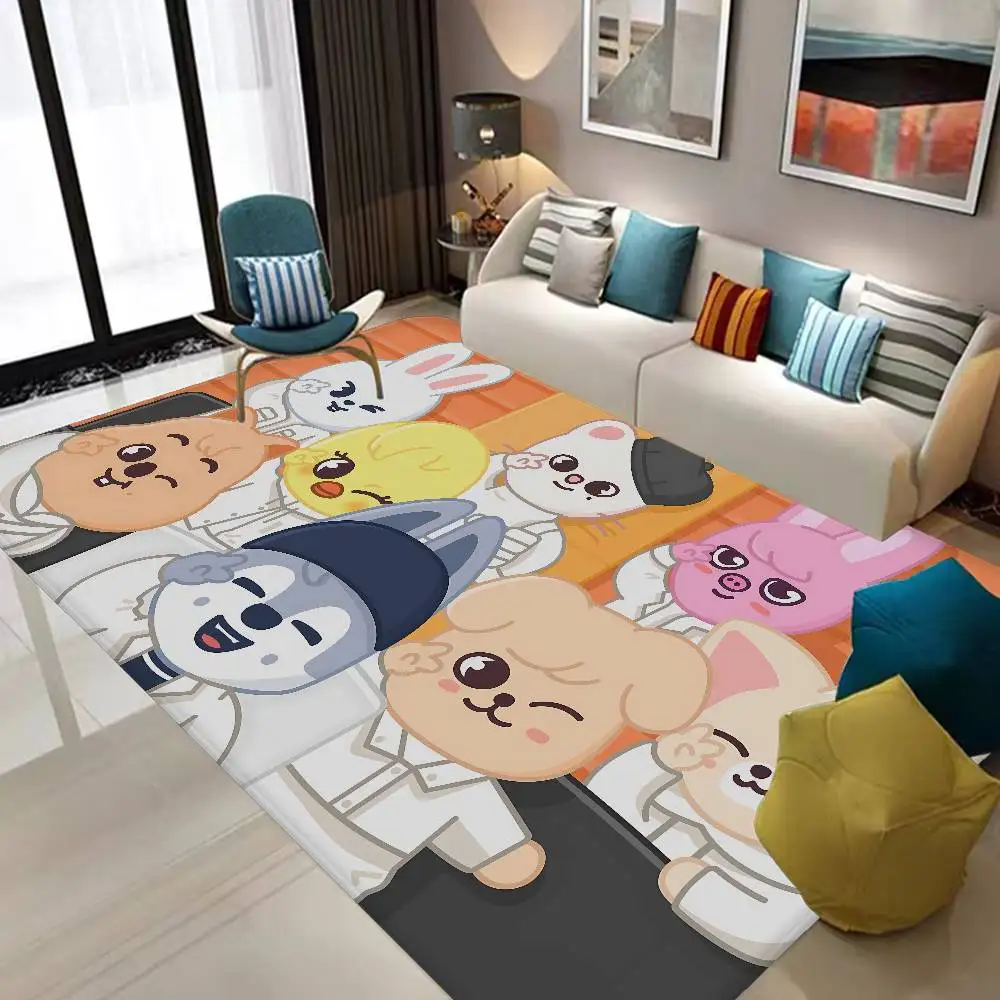 K-Kpop Stray K-Kids S-Skzoos Floor Mat INS Style Soft Bedroom Floor House Laundry Room Mat Anti-skid Household Carpets