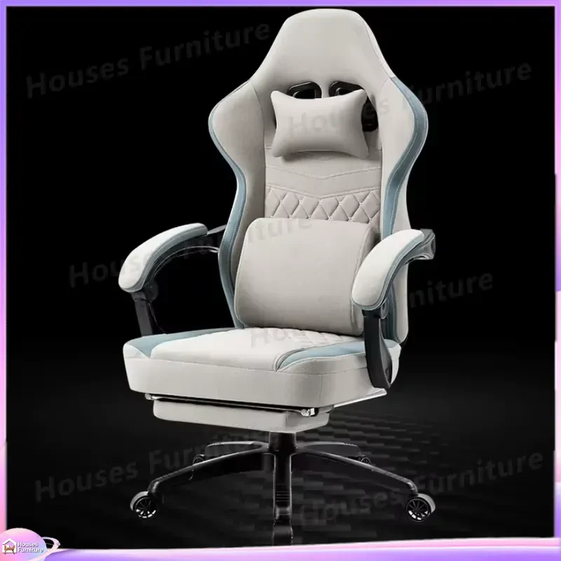 Dowinx Gaming Chair Ergonomic High Back Office Computer Seat with Massage Lumbar Support Footrest Reclining Swivel Fabric view 6