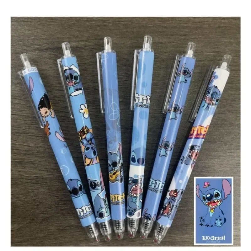 Bolígrafo de punto de Disney, bolígrafo de acción de empuje bonito de dibujos animados de Anime, papelería para estudiantes, suministros de aprendizaje de moda, regalos de vacaciones