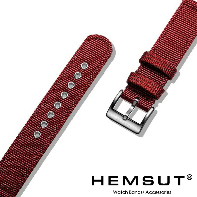 Hemsut High Quality Nylon Watch Bands Quick Release  Movement Wrist Straps Military Breathable Waterproof 18mm 20mm 22mm 24mm