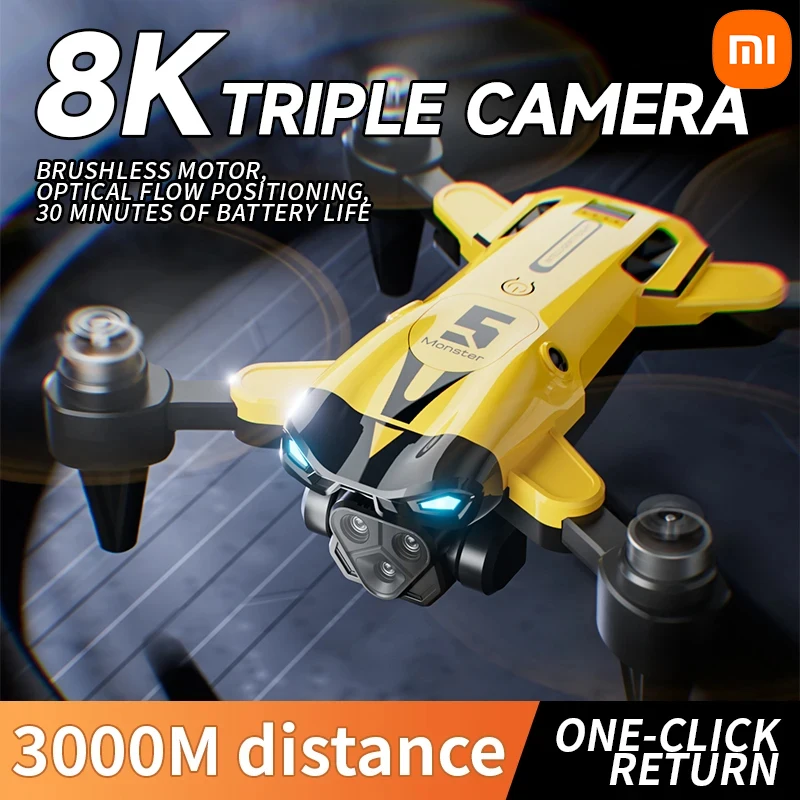 Xiaomi M5 Drone 8K Professional Triple Camera Brushless Motor Optical Flow Positioning Foldable Quadcopter RC Dron Toys Gifts