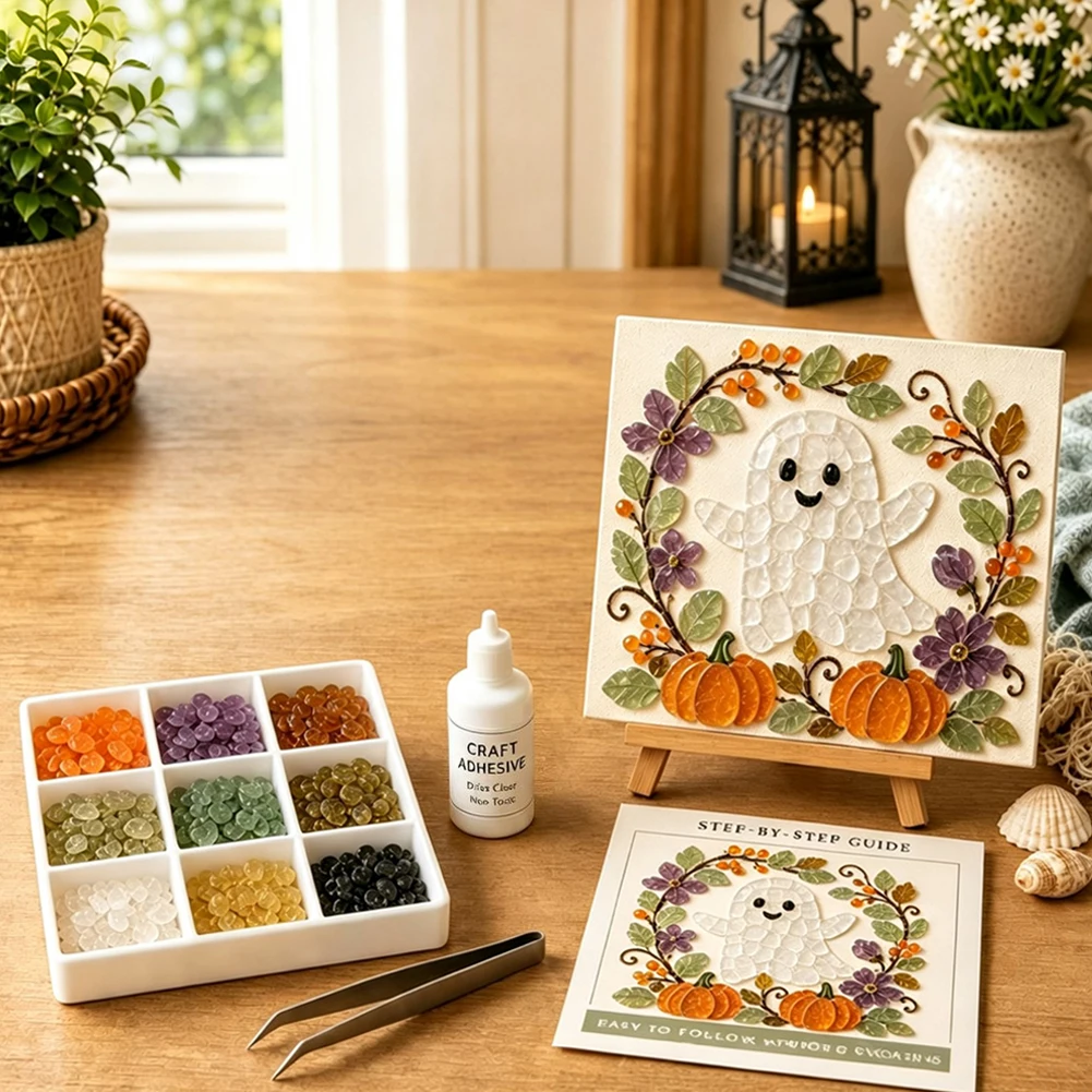 Halloween Sea Glass-Mosaic Art Kit Incredibles Hand-Made DIY Sea Glass Crafts Sea Glass Crafts Photo Frame Walls Art Decor