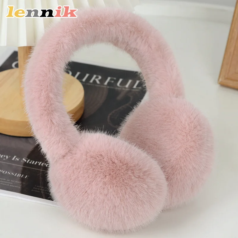 أغطية أذن شتوية من فرو المنك الصناعي، تدفئة أذن جديدة دافئة للرجال والنساء، أغطية أذن قطيفة مقاومة للبرد، حماية يومية في الهواء الطلق