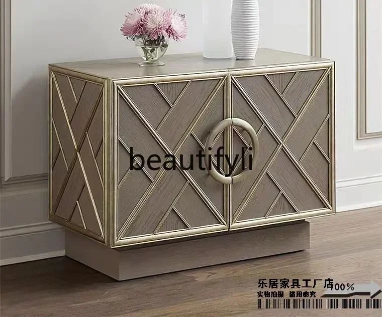 

A15 American solid wood entrance modern simple TV cabinet Nordic living room storage cabinet customization