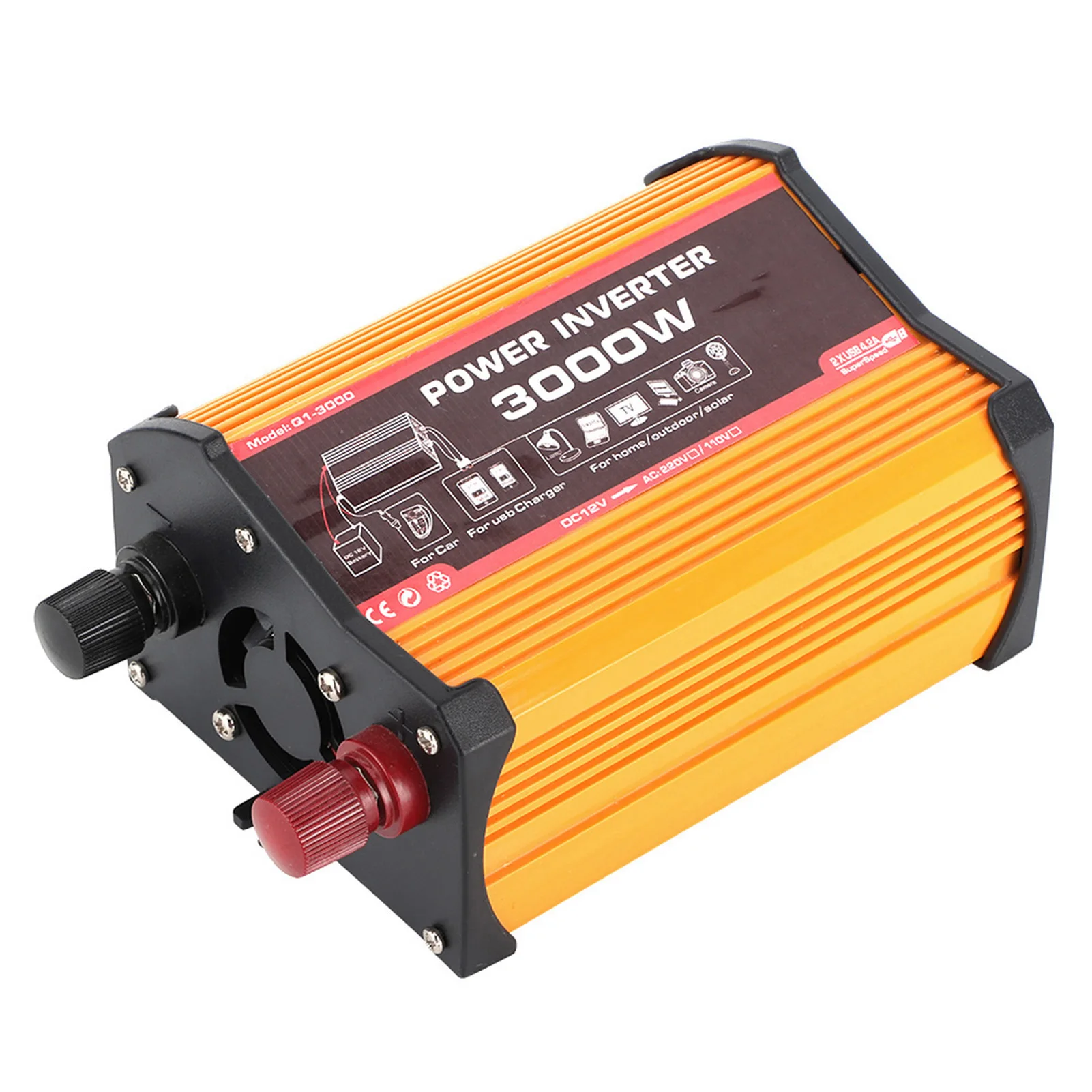 

Car Inverter Dual USB 300W Auto Power Converter Modified Sine Wave Adapter 12V à 220V