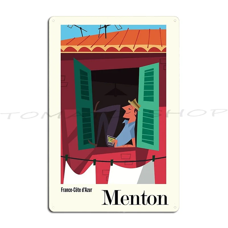Menton Metal Plaque Living Room Wall Decor Poster Customize Iron Tin Sign Poster