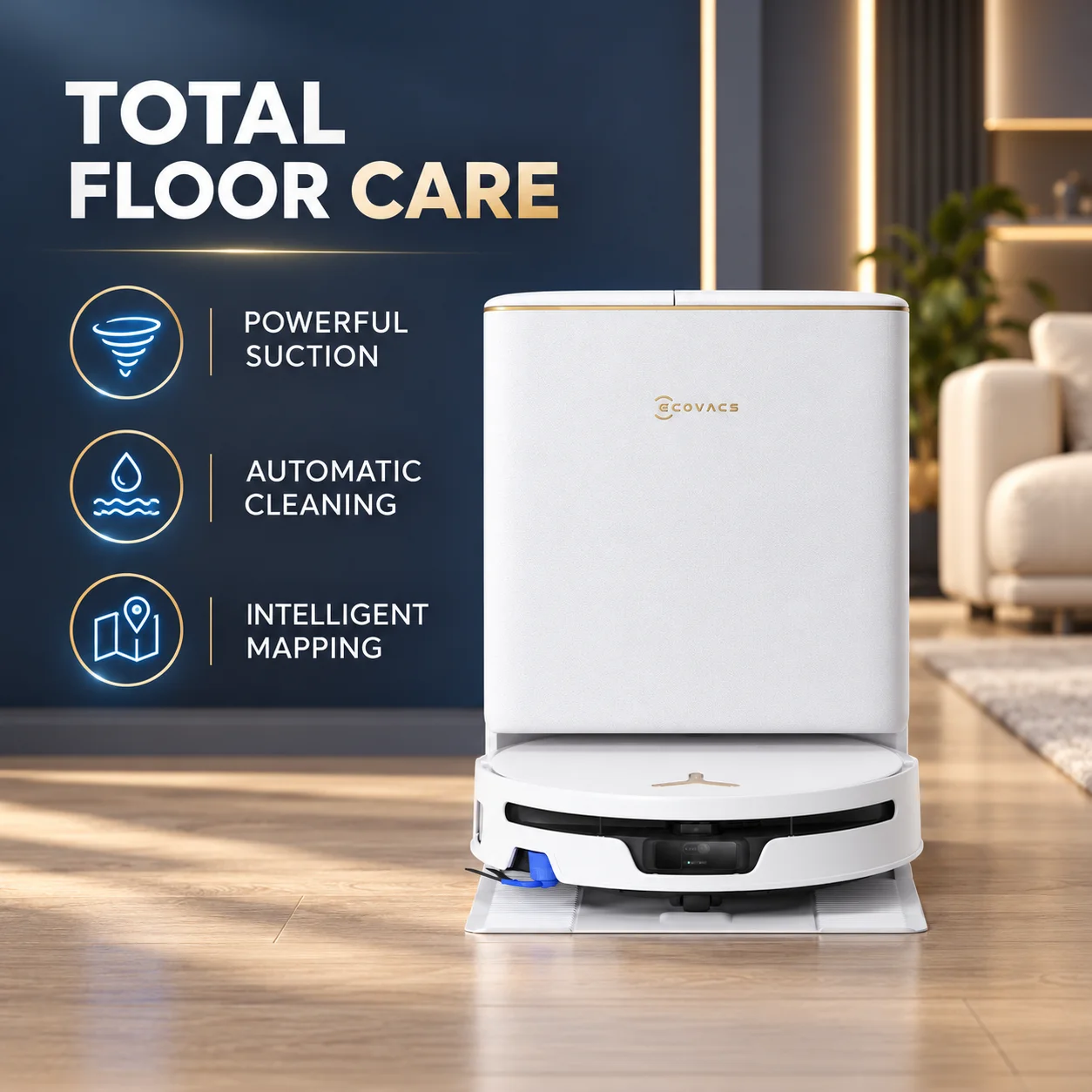 Ecovacs Deebot Robot Vacuum Cleaner With Cleaning Solution T90 MAX Pro Omni mopping Robot Self Cleaning for Home Hotel Use