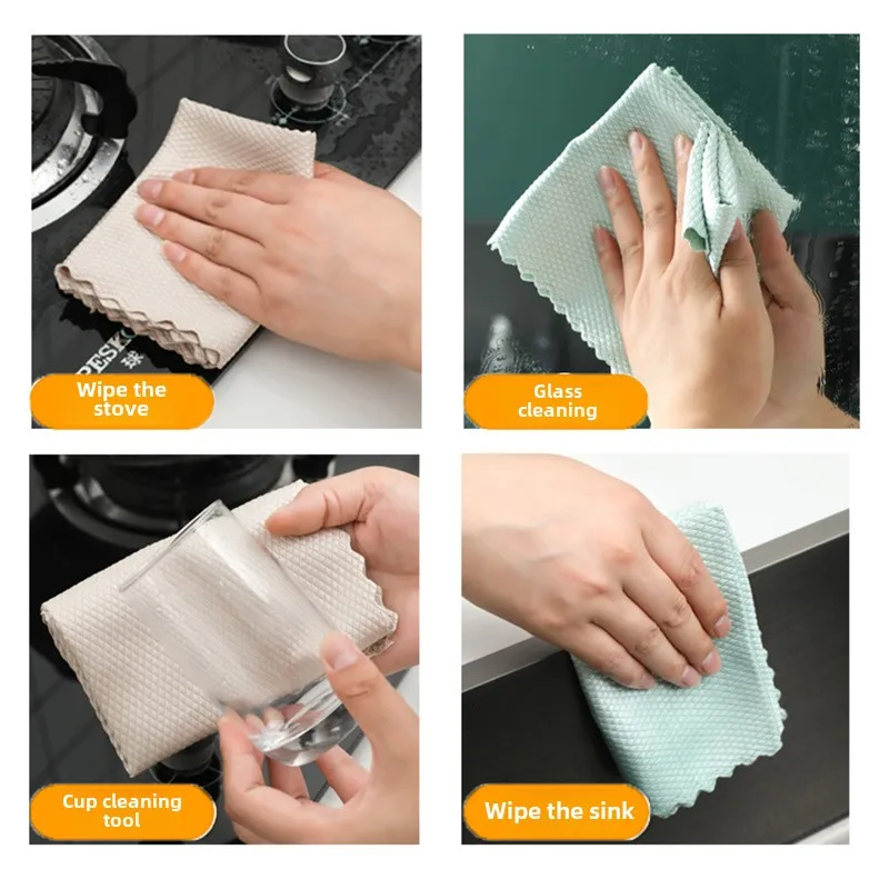 5 قطعة منتجات التنظيف المنزلية القماش مقياس السمك خرقة للزجاج تنظيف قريبا كما تمسحها أدوات المطبخ ستوكات للزجاج #2