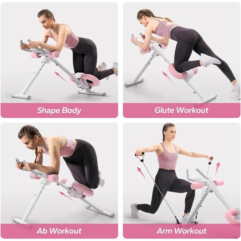 MERACH Ab Machine, Ab Equipment, Verstelbare Ab Trainer Machine Abs Workout Home Gym, Opvouwbaar, Kniebescherming, Buiktrainer