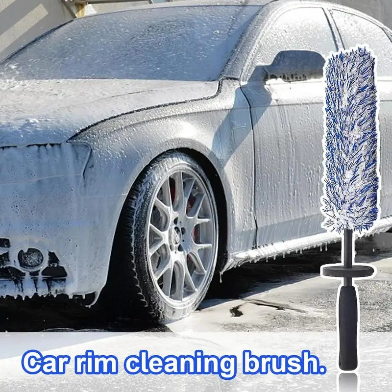 Car Rim Brush Wheel Rim Brush Rim Cleaner Brush Microfiber Car Rim Cleaning Brush For Car Detailing Car Wash Brush Wheel Brush