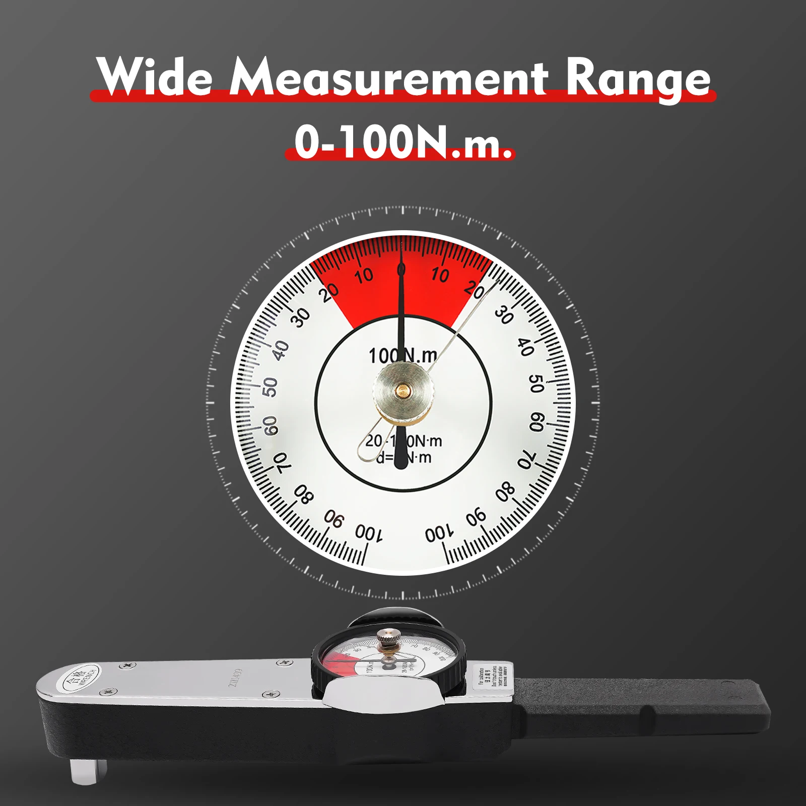

Alloy Steel Dial Torque Wrench with Storage Box, 0-100n.m.Torque Measurement Range, for Machining, Automobile Repair Field