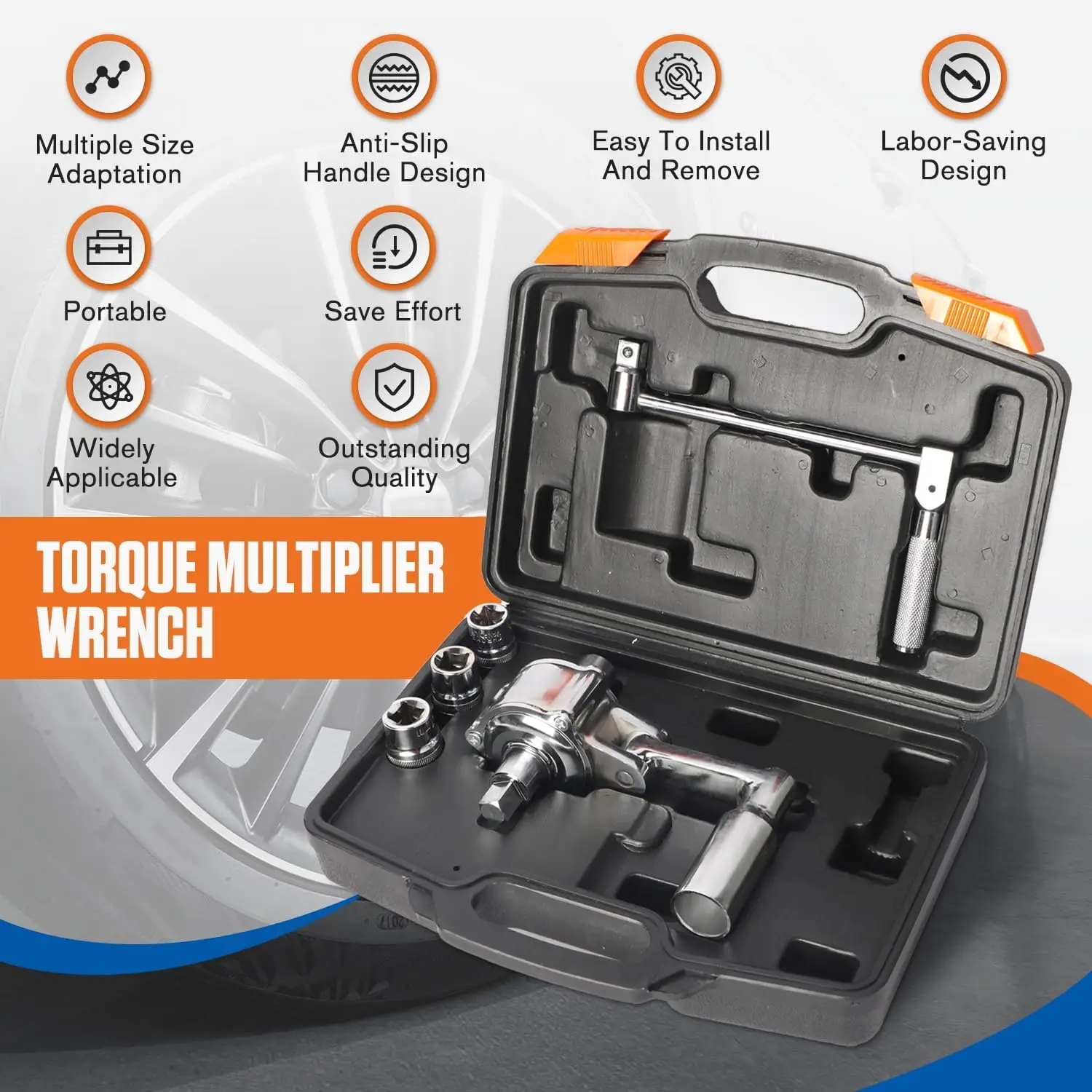 

Sale Hand Tool Suitable for Car Tire Removal Torque Labor Saving Multiplier Truck Tire Labor-Saving Wrench with 3 Socket Wrench