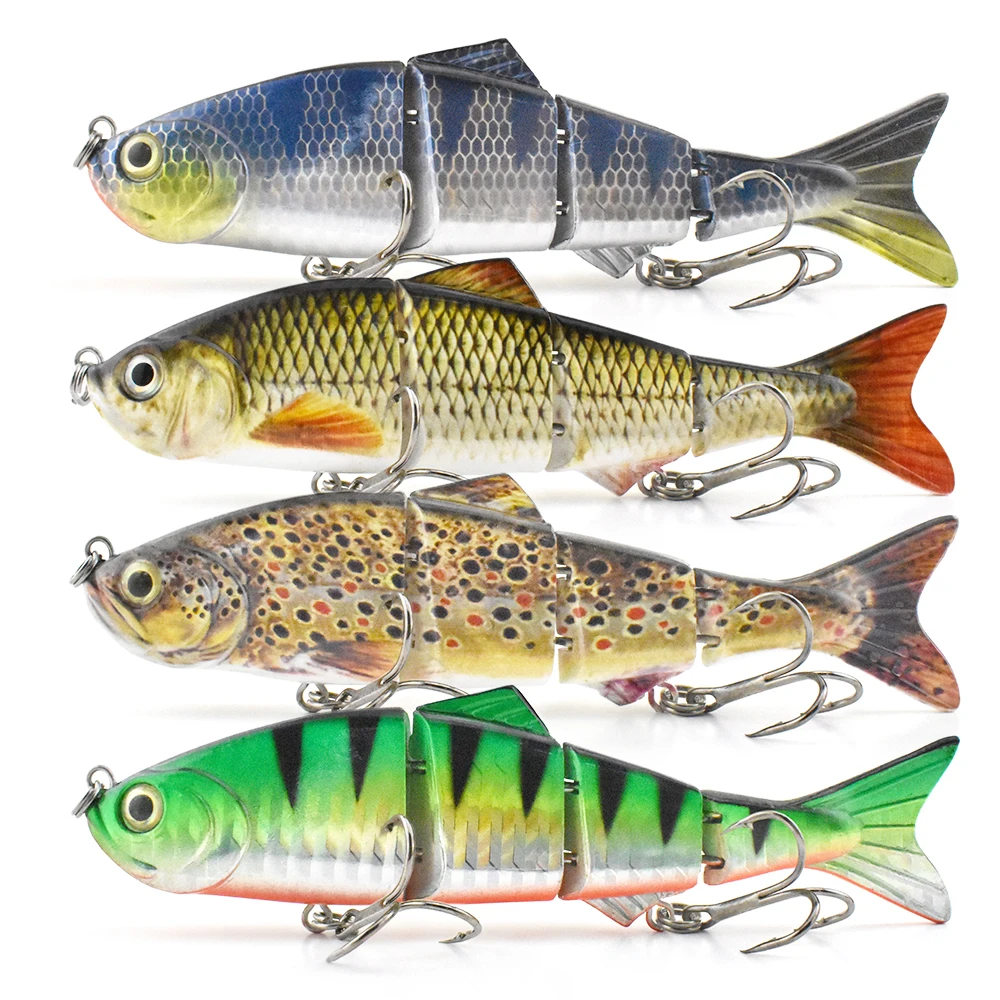 Sinking Swing Tuna shing Lures 12cm Multi Joint Crank Hard Artificial Bait Plastic Ocean Fishing Tackle Accessories