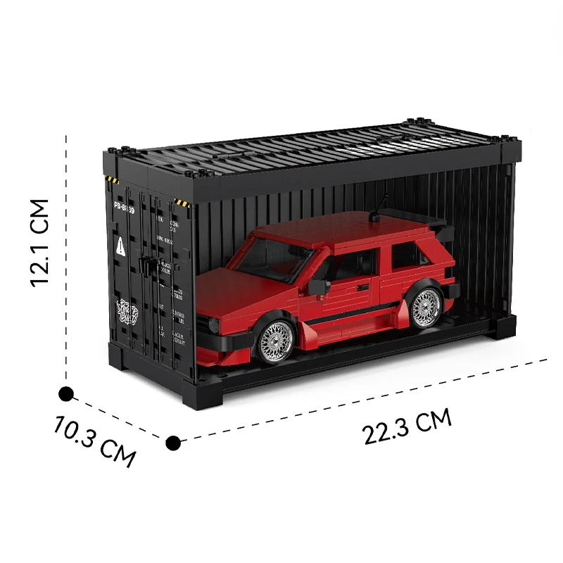 Blocs de construction Red Golf MK2, modèle de voiture technique à 8 goujons de large, briques MOC PB8839, collection Ideas, véhicule jouet, kit cadeau avec boîte