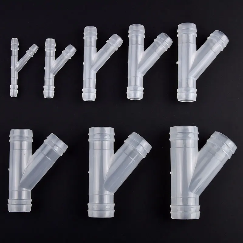 5~50Pc 4~12mm Plastic Oblique Y-Type Tee Connector Aquarium Tank Air Pump Aerator Fittings Garden Irrigation Pagoda Hose Joint