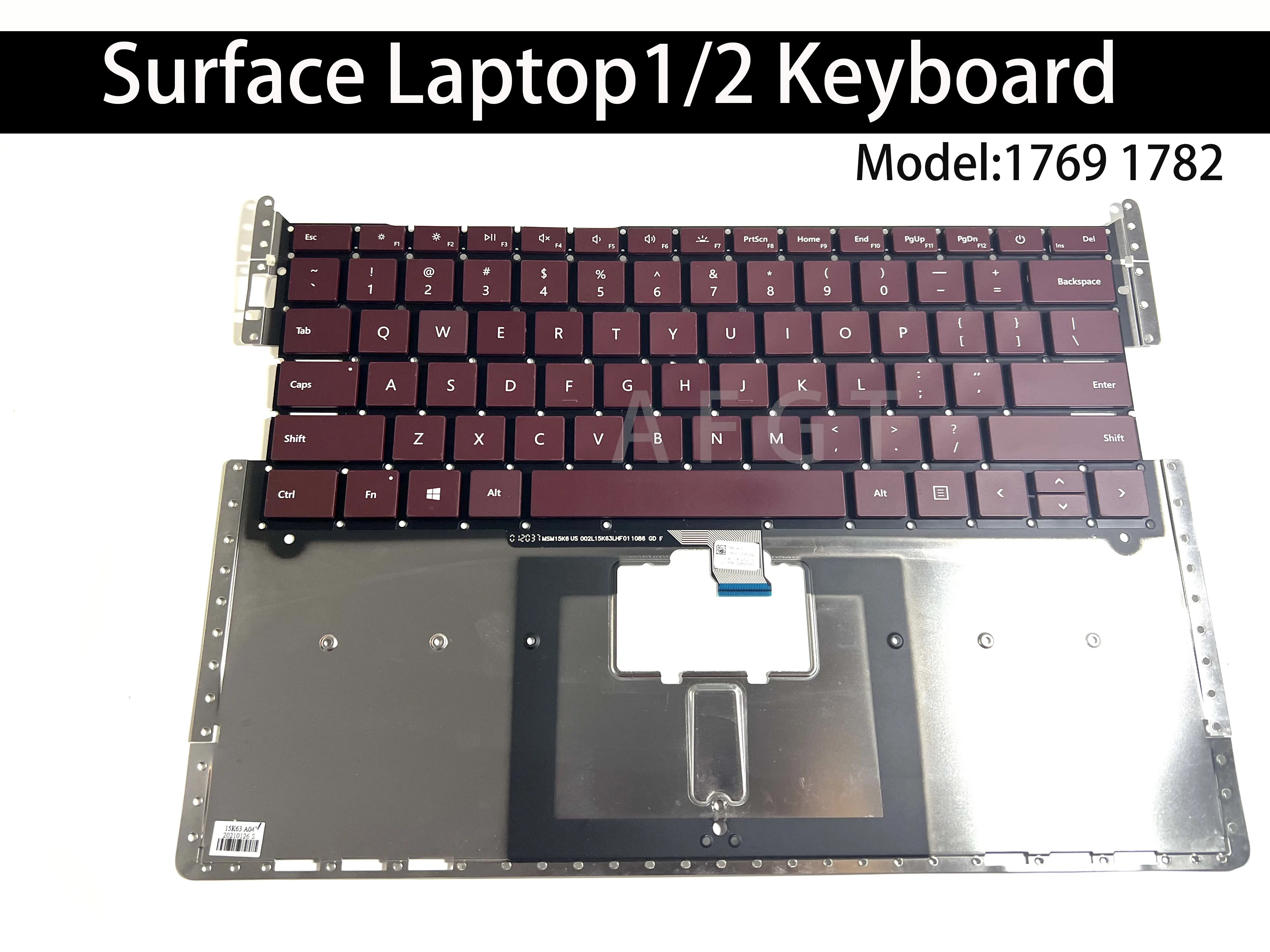 

New For Microsoft Surface Laptop 1 2 Computer Built-inKeyboaro 1769 1782 Single Keyboard Wine Red US