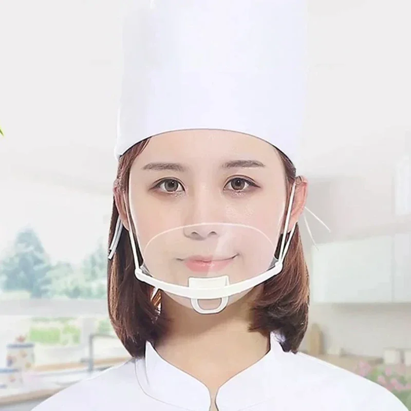 Kookspecifiek horecamasker Keuken Transparant beschermend gelaatsscherm 10-pack