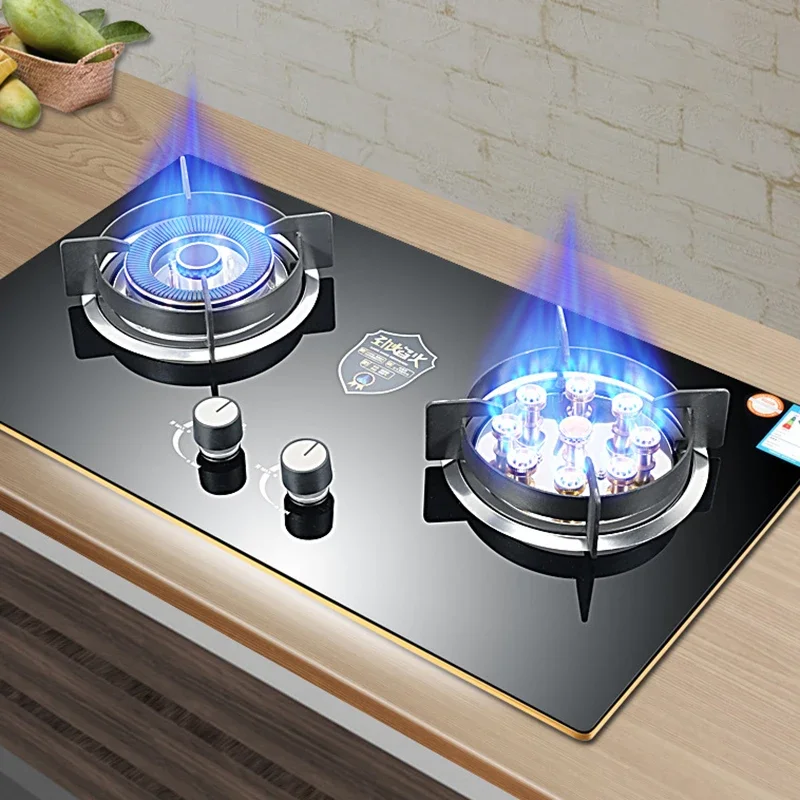 Hot selling gas cooker LPG smart gas cooktops glass top battery Ignition 2 burner gas stove for kitchen