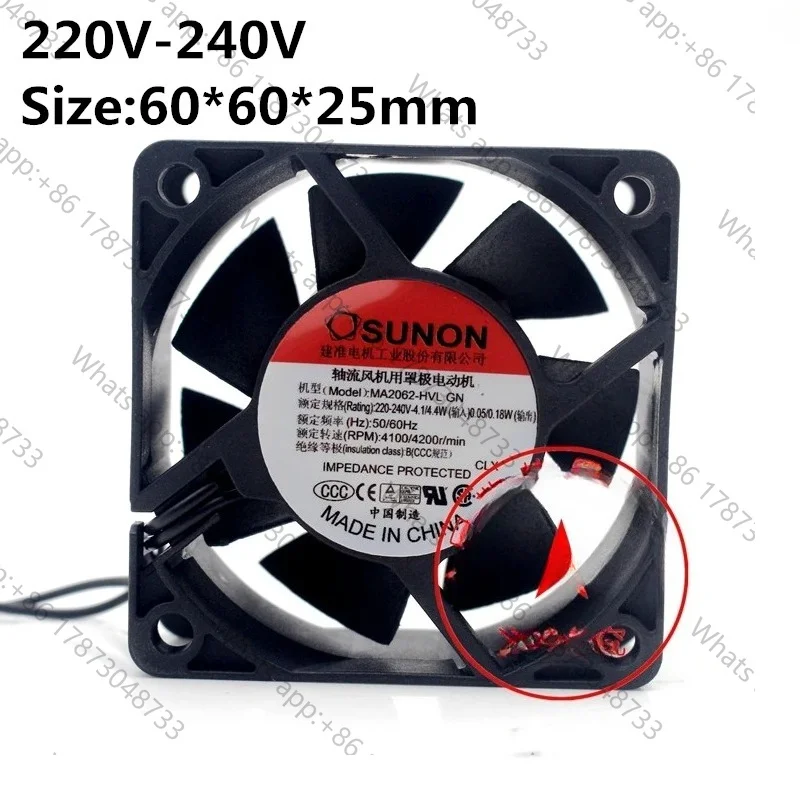Tool PartsNew original for SUNON 220V-240V 6cm 60*25mm MA2062-HVL GN AC cooling fan
